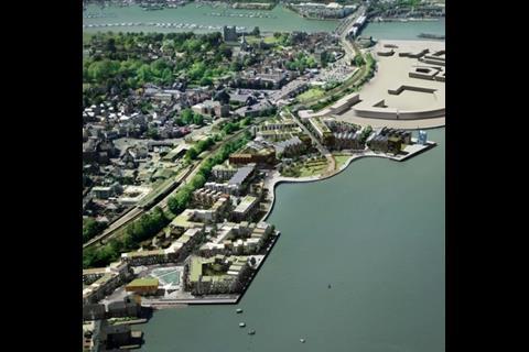 Rochester Riverside arial view